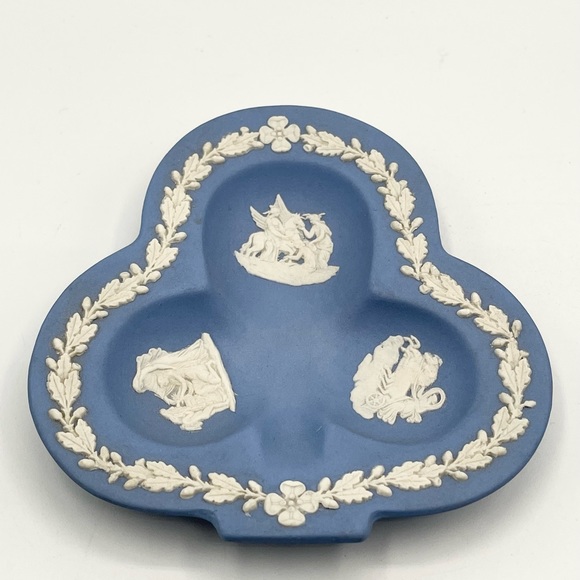 Vintage Clover Blue Jasperwear Ashtray Dish - Picture 1 of 4